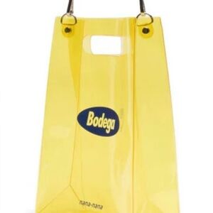 Bodega Clear Yellow Nana-Nana Hand Bag W) Detachable 40 Inch Strap- 12'x8'